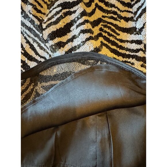 LPA Skirt Women Small Black White Sequin Zebra Print Mini Party Cocktail Sexy - Picture 10 of 10